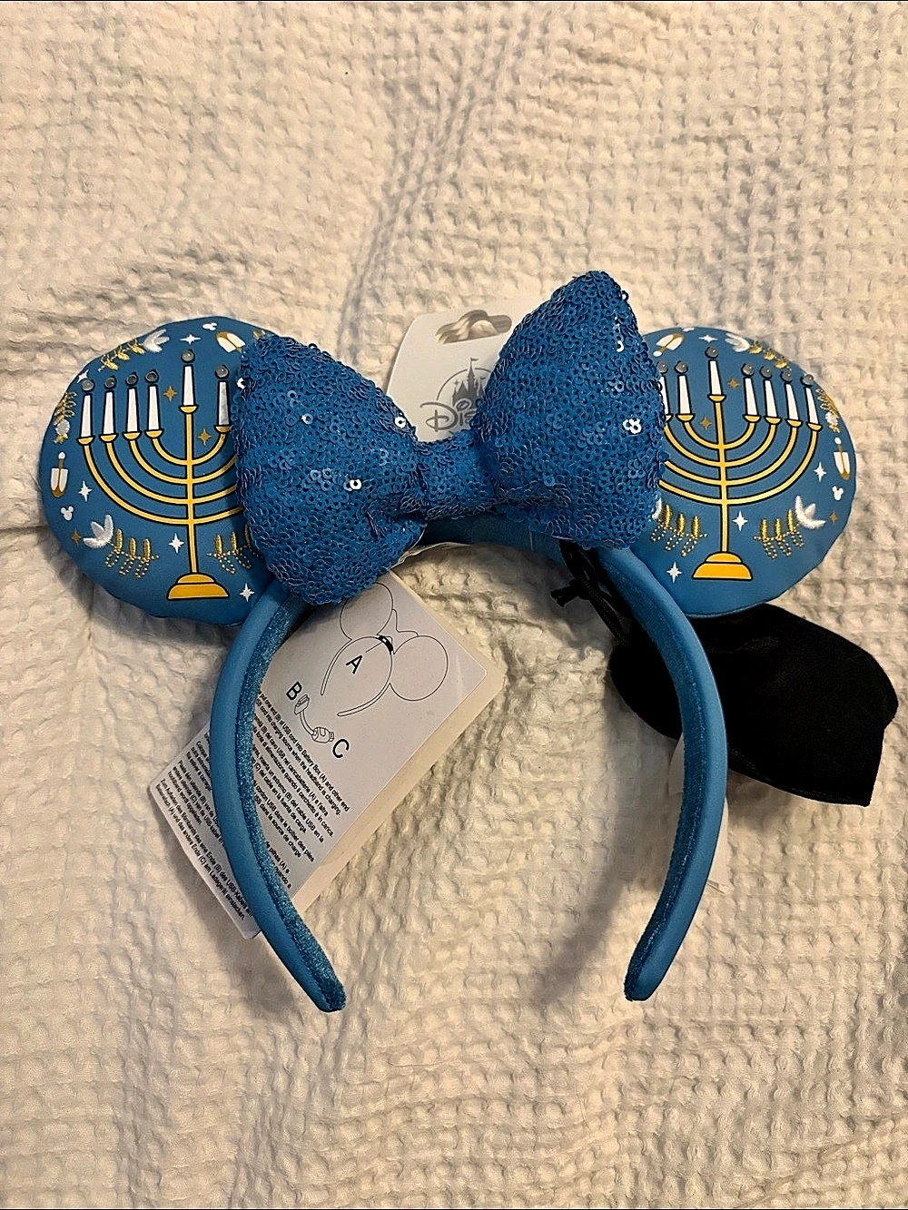 Disney Hanukkah Light-Up Ear Minnie Bow Ears, BNWT
